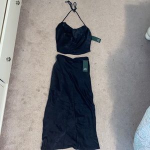 Silky Black Two-Piece Set